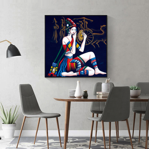 <span class=keywords><strong>Arte</strong></span> Murale Tradizionale Dipinti su Tela di <span class=keywords><strong>Bellezza</strong></span> Cinese Ragazza dello Yunnan Decorazione per Casa Soggiorno Caffè Bar - Product Image 3