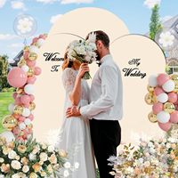 Housses d'arche de mariage en spandex beige sur mesure, lot de 3, tissu de fond extensible de 10 pieds + 6 pieds de large pour la décoration d'événements de mariage