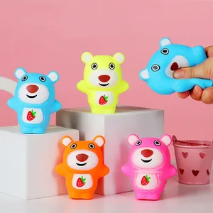 2024 New Strawberry Bear Stress Relief Squeeze Squeeze Eye Animal Cute Prank Decompession Toy