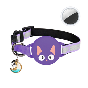 5 색 2024 새로운 디자인 방수 에어 태그 나일론 애완 동물 목걸이 에어 태그 고양이 칼라 벨과 - Product Image 2