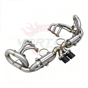 Échappement Vortex SS304 pour Porsche 911 991 991.1 GT3 4.0 2015-2018, silencieux Valvetronic, collecteur de course, embouts en fibre de carbone découpés en forme de pie - Product Image 1
