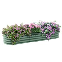 Pot de fleurs ovale élégant et minimaliste en acier galvanisé imperméable pour légumes, fleurs, fruits, jardin domestique, utilisation en extérieur