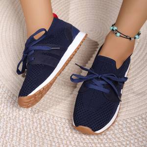 QLFashion zapatos deportivos plataforma malla 43 con cordones para mujer de una sola capa europea y americana Four Seasons - Product Image 4