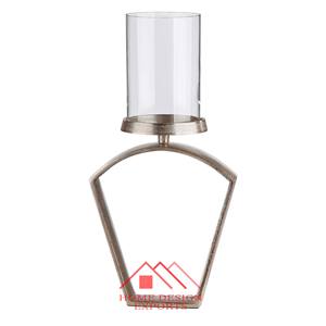 Centro de mesa Portavelas dorado único Precio al por mayor Portavelas dorado con votivo de vidrio para boda - Product Image 6