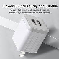 Chargeur mural HNT 10,5 W double port USB-A, adaptateur d'alimentation à charge rapide PD 3.0, chargeur portable pour iPhone Samsung certifié FCC