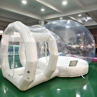 Dôme transparent en PVC pour l'extérieur, tente à bulles chauffée, château gonflable et plateforme de saut avec ballons