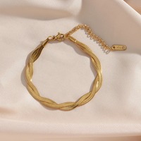 Bracelets minimalistes en acier inoxydable, bijoux plaqués or 18 carats, chaîne serpent torsadée, bracelet pour femmes