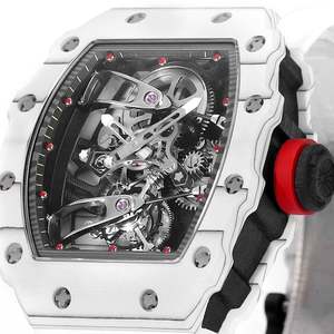 Montre-bracelet mécanique en fibre de carbone RM White 2702, luxe, tourbillon, mouvement automatique, montre-bracelet essentielle pour homme, mode, gym - Product Image 2