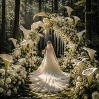 Fleurs artificielles géantes en EVA de type Calla pour la décoration d'événements, d'arches de cérémonie de mariage en extérieur et de toiles de fond de scène