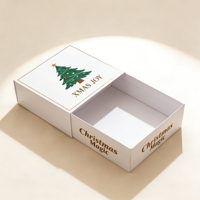 Emballage vide pour chaussettes de Noël, boîtes à thème de Noël, boîte à tiroir avec ruban et poignée coulissante pour vêtements