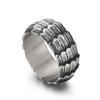 KALEN – bagues de bijoux Vintage en acier inoxydable pour hommes, écailles de Dragon à Surface usée