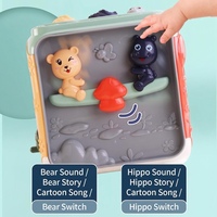 Cube d'activités multifonctionnel 6-en-1 pour bébé, boîte d'éveil éducative et interactive, jouet pour bébé, mini tambour électronique