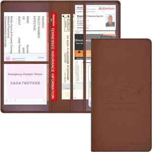 Boîte organisateur de documents de véhicule automobile en cuir PU avec logo personnalisé, étanche, pour documents d'immatriculation et d'assurance - Product Image 4
