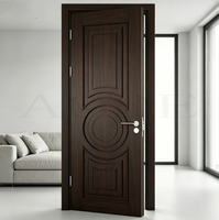 Porte battante intérieure en bois massif noir sculpté et embossé de luxe, pour villa, chambre à coucher, maison