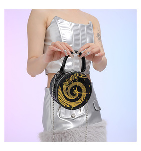 Nova Bolsa de Ombro Mini 2026 Feminina, Estilo Despertador, Bolsa de Mão Redonda Pequena com Zíper, Bolsas Transversais de Corrente em PU - Product Image 6