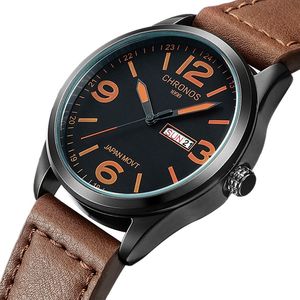 Montre à quartz de luxe pour homme Chronos, style business, avec date - Product Image 1