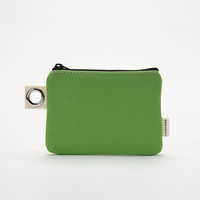 Dompet Mini Kain Warna Solid Kelas Atas, Model Jepang, Kanvas, Portabel, Unisex, Grosir Fashion Terbaru