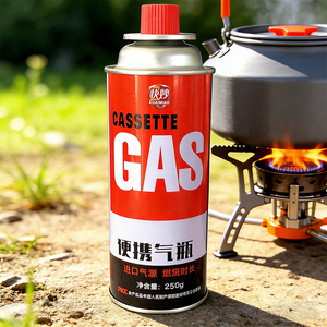Bouteille de gaz butane liquéfié cylindrique en fer blanc avec impression de logo personnalisée pour réchaud de camping et chalumeau, emballage prêt à l'emploi en voyage - Product Image 2