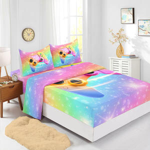 Juego de sábanas de 4 piezas Juego de sábanas de jugador ajustado con diseño de controlador de juego de impresión digital 3D y protector de colchón - Product Image 5