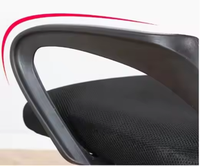 Fauteuil de bureau moderne noir confortable en maille intégrale pour conférence et ordinateur