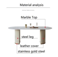 Gros Italien moderne simple style ensemble de salle à manger Table À Manger rectangulaire chaise lumière luxe 2M marbre ménage Table À Manger