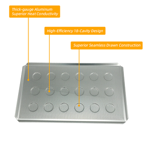 Plaque de cuisson perforée en alliage d'<span class=keywords><strong>aluminium</strong></span> pour 18 moules à tartelettes, moule à fond de tartelette croustillante, plaque de cuisson pour four de boulangerie - Product Image 2