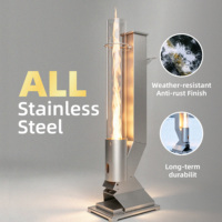 Chauffe-terrasse portable de luxe en acier inoxydable à granulés de bois avec flamme puissante, construction durable, chauffage efficace et montage facile