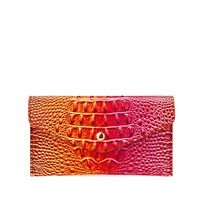 Dompet Wanita Bergaya Retro Eropa Amerika Terbaru Multi-warna, Dompet Clutch Motif Kulit Buaya, Dompet Brahmin Bahan Poliester