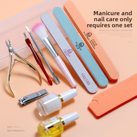 Kit d'outils de manucure à domicile pour débutants, coupe-cuticules, limes à ongles avec boîte de rangement, ensemble complet de soins des ongles