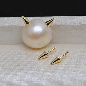 Soportes para Accesorios Hechos a Mano, 10 Piezas, Plata 925, Perla y Cuerno Barroco, 1 Pieza de Cuerno del Diablo Chapado en Oro de 14K, Serie 4054 - Product Image 2