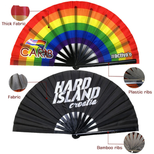 Abanico Plegable de Bambú Ecológico Personalizado de Alta Calidad, Grande (33cm), para Promoción, Publicidad, Eventos, Estilo Kung Fu - Product Image 3