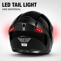 Casques de moto intégraux légers et aérodynamiques à double visière avec éclairage arrière LED, homologués DOT, en ABS