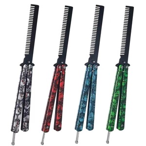 Peine Plegable Portátil para Barba y Bigote de Acero Inoxidable, Peine de Práctica con Pivote Metálico para el Cuidado Diario - Product Image 1