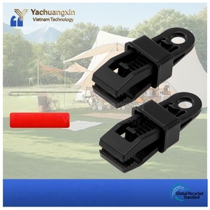 Black Plastic Carabiner <b>Clips</b> for Camping Tent Canopy Windproof Fixing 2-Pack - Product Image 4
