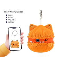 Porte-clés personnalisé professionnel ont un son dessin animé alimentaire forme pendentif jouets en peluche porte-clés pour les filles