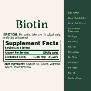 Fabricant de compléments alimentaires à base de biotine, 1000 mcg pour des cheveux, une peau et des ongles sains, 100 comprimés de biotine - Product Image 5