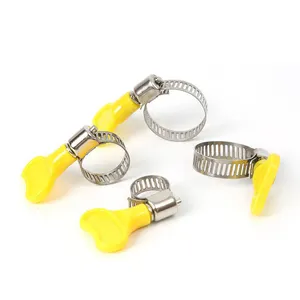 hydraulic fittings and hoses fastener stainless steel plastic yellow american type hose clamps with handle