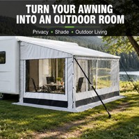 Paroi latérale pour auvent de camping-car, mur d'intimité imperméable pour caravane avec poteaux et piquets, écran latéral coupe-vent pour auvent de camping-car avec sac de transport