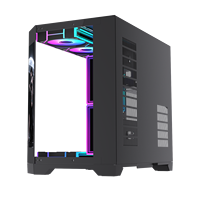 Boîtier PC Gaming Lovingcool Mid Tower Micro ATX pour Ordinateur de Bureau avec Écran LCD, Tour d'Ordinateur et Châssis PC en Verre