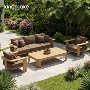 Ensemble de meubles d'extérieur modernes, canapé d'extérieur pour villa, ensemble de jardin pour hôtel, canapé de patio en teck imperméable, canapé de jardin de luxe - Product Image 1