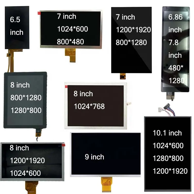 ZKDisplay LCD disesuaikan 6.8 inci 7 inci 7.8 inci 8 inci 8.8 inci 9 inci 9.7 inci 10.1 inci 10.3 inci Tft Lcd layar sentuh modul Tampilan