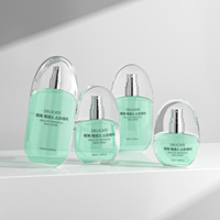 Flacon cosmétique ovale 30ml 50ml 80ml 100ml avec pulvérisateur à fine brume, impression sérigraphique sur verre