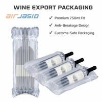 JASID Emballage de protection gonflable gratuit en tube, 300M, Matériau PA+PE, Rouleau de sacs à colonnes d'air de type Q, Protection de bords 40/50/60/70μm