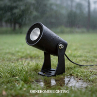 Projecteur de jardin LED COB en aluminium imperméable moderne pour extérieur 180 °   Support double réglable pour éclairage de chemin de villa