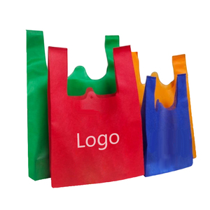 Bolso de compras personalizado, bolso de mano biodegradable, chaleco portátil, bolso de <span class=keywords><strong>camiseta</strong></span> no tejido ecológico, bolso no tejido para - Product Image 1