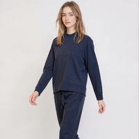 Ensemble pull et pantalon large en laine tricotée rétro pour femme, brodé, décontracté et tendance, nouvelle collection