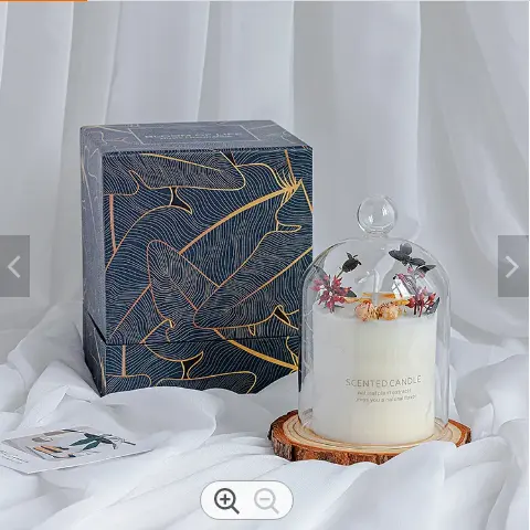 Uxury-velas aromáticas con tarro de vidrio, caja de regalo de lata con cera de soja y aceites aromáticos para aromaterapia