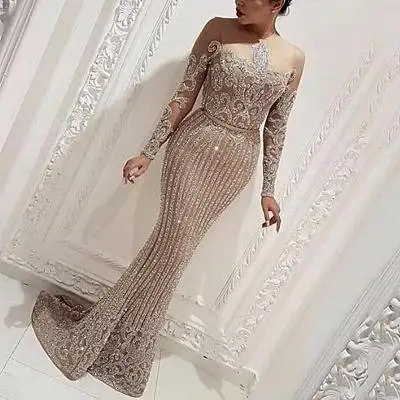 2023 neue Großhandel Frau Abendkleid sexy Golds tempel Langarm Ballkleid Kleider