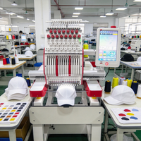 Machine à broder de précision pour chapeaux avec 12 aiguilles pour articles de coiffure professionnels