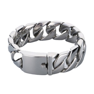 Jewelry <b>for</b> <b>Men</b> Stainless Steel Bracelet Cuban Link Bracelet Chunky Bracelet Stylish Durable Stainless Steel Jewelry - Product Image 2